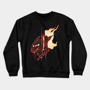 Wild Wolf Creature With Stars And Eyes Crewneck Sweatshirt